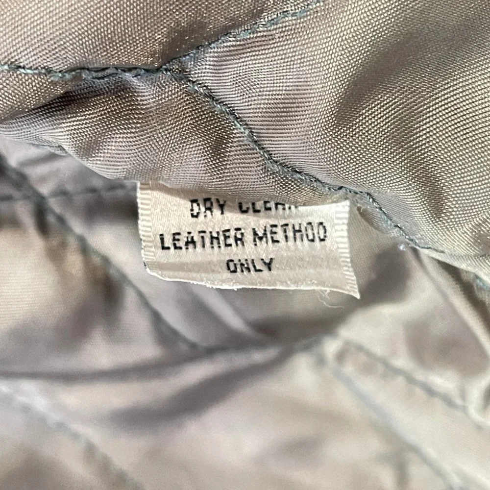 Vintage J.Crew Leather Barn Coat w/ Quilted Lining Brown Size Large Button Up - Picture 8 of 11